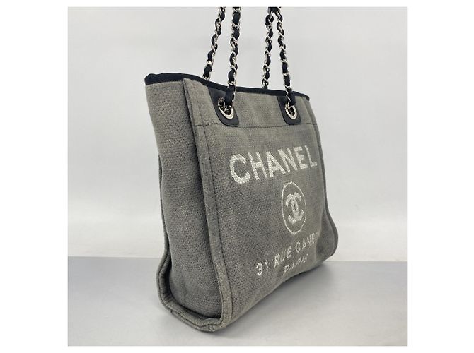 Borsa Tote Chanel Deauville con catena Marrone - vista 2