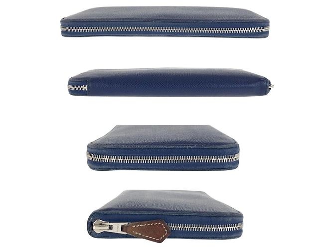 Hermès Azap Long Silk'in Geldbörse Marineblau - Ansicht 10