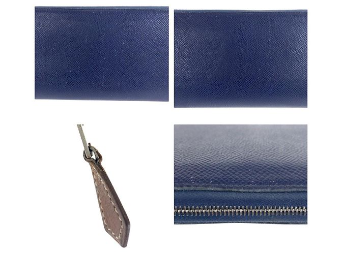 Hermès Azap Long Silk'in Geldbörse Marineblau - Ansicht 6