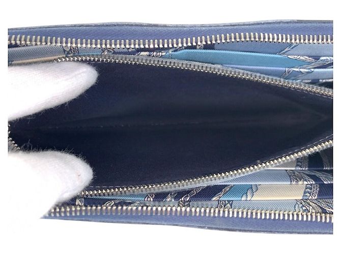 Hermès Azap Long Silk'in Geldbörse Marineblau - Ansicht 8