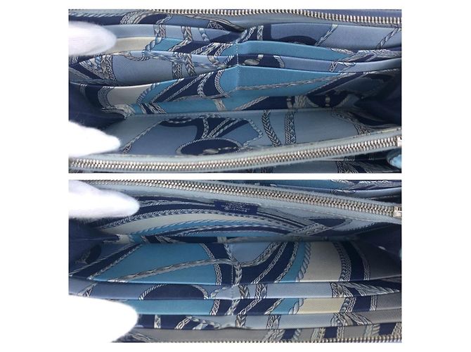 Hermès Azap Long Silk'in Geldbörse Marineblau - Ansicht 9