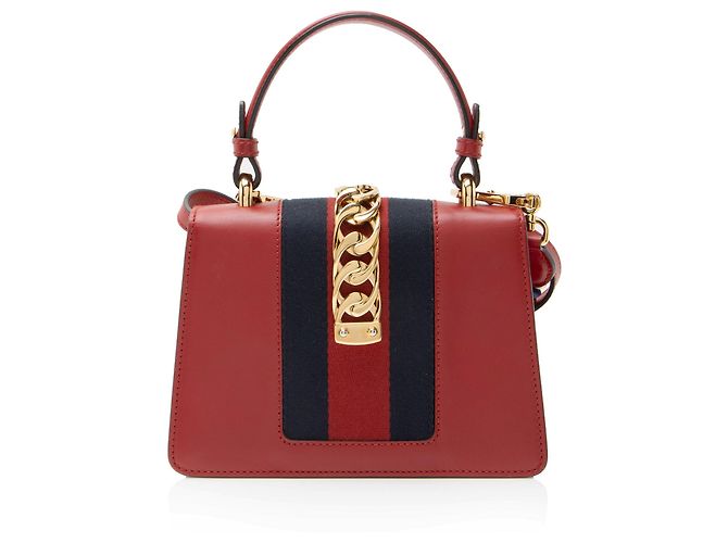 Gucci Leder Sylvie Mini Handtasche Rot - Ansicht 3