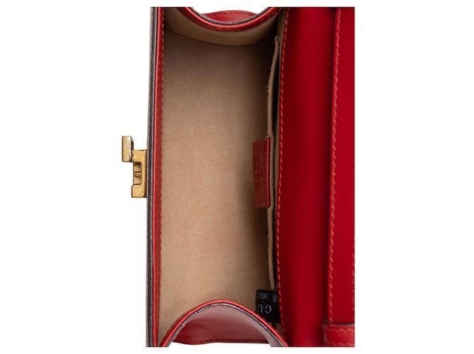 Gucci Leder Sylvie Mini Handtasche Rot - Ansicht 7