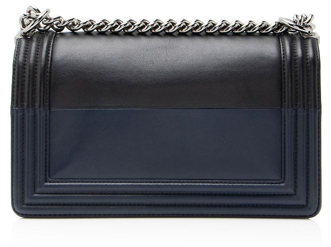 Chanel Bicolor Kalbsleder Alte Medium Boy Bag Schwarz - Ansicht 3