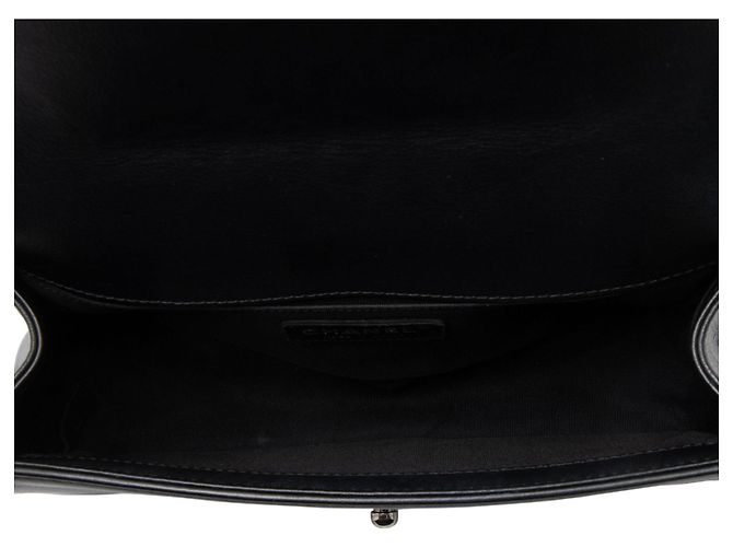 Chanel Bicolor Kalbsleder Alte Medium Boy Bag Schwarz - Ansicht 7
