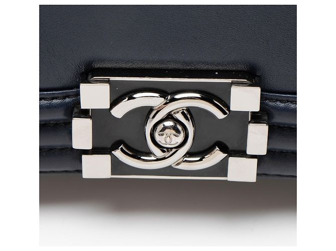 Chanel Bicolor Kalbsleder Alte Medium Boy Bag Schwarz - Ansicht 9