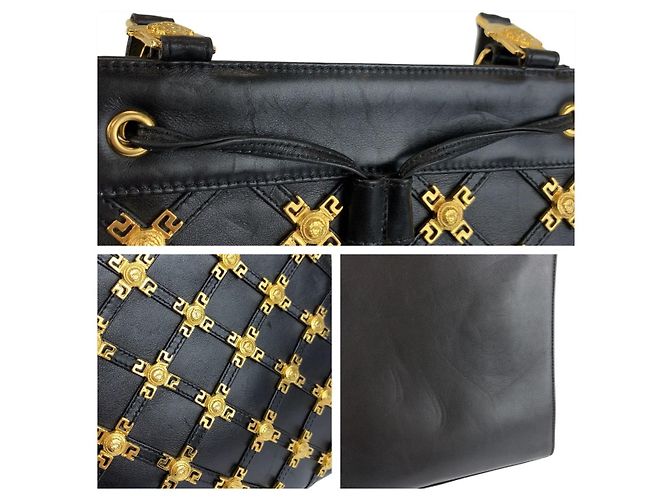 Borsa a Spalla in Pelle Medusa di Versace Nero - vista 5
