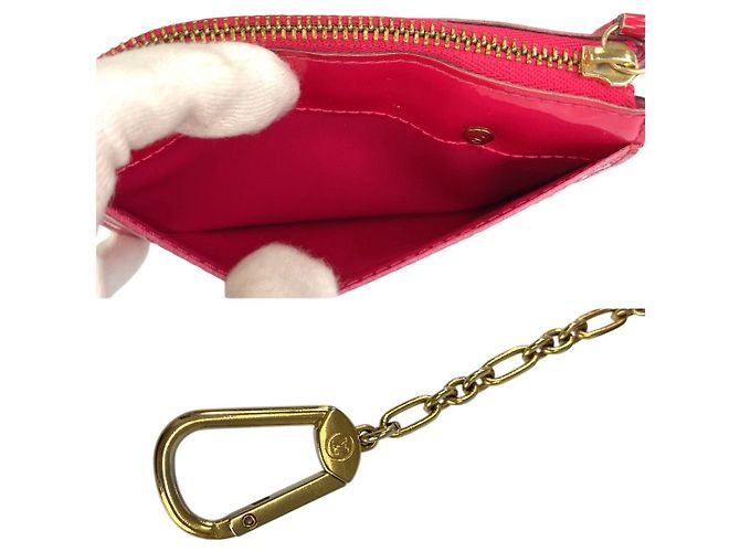Schlüsselhalter Pochette Cles Vernis Louis Vuitton Pink - Ansicht 9