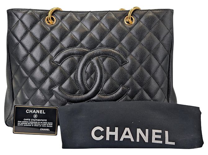 Chanel GST Caviar Nero Oro - vista 2