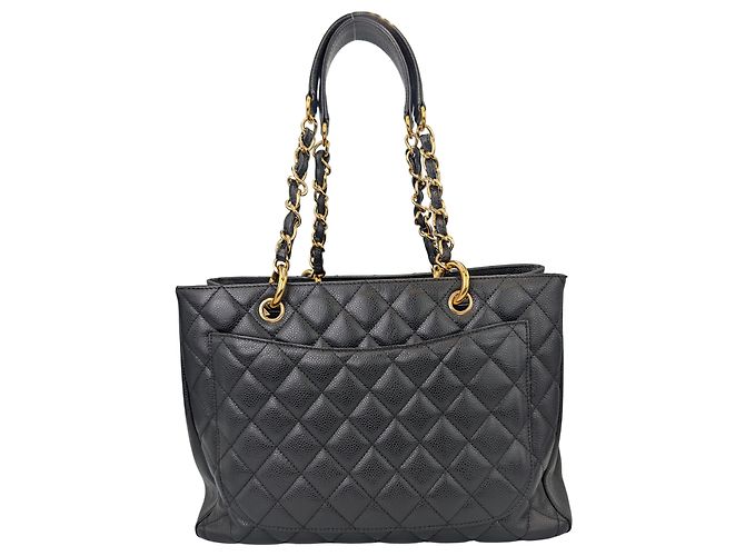 Chanel GST Caviar Nero Oro - vista 3