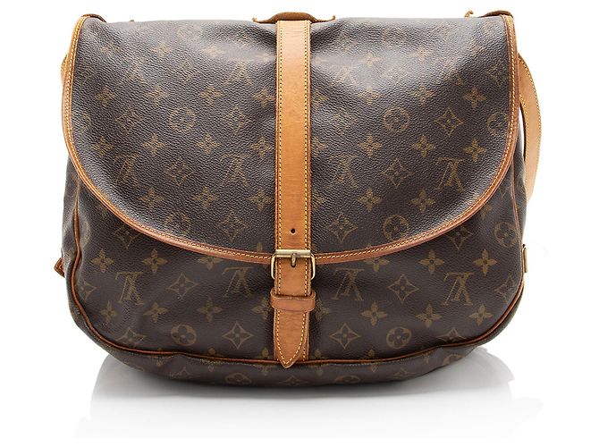 Louis Vuitton Vintage Monogramm Canvas Saumur 35 Umhängetasche Braun - Ansicht 3