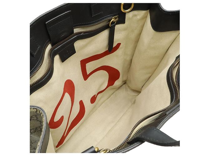 Gucci GG Supreme Bee Print 2WAY Tote Bag Braun Beige - Ansicht 6