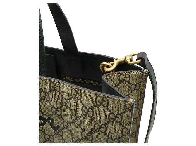 Gucci GG Supreme Bee Print 2WAY Tote Bag Braun Beige - Ansicht 7