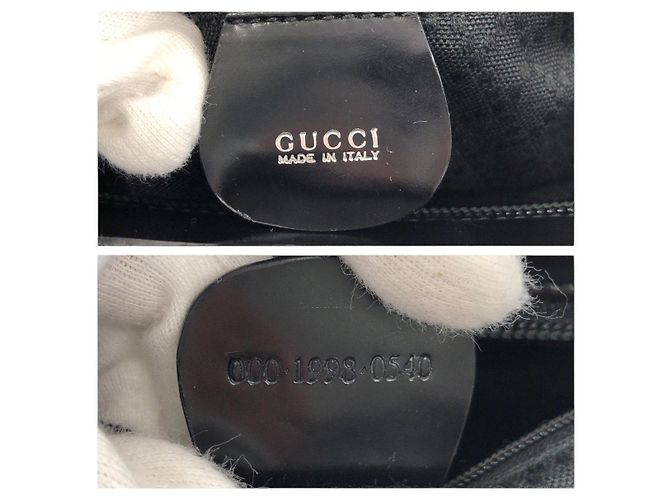 Gucci Bamboo 2-Wege Tote Bag aus Canvas/Emaille Schwarz - Ansicht 4