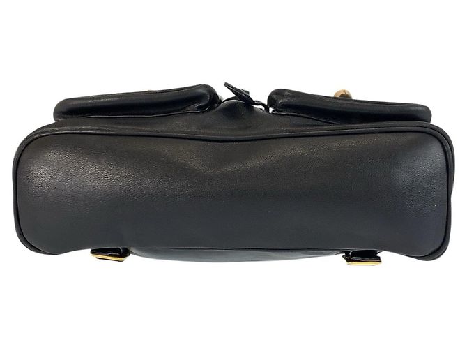 Zaino in pelle Gucci nero con hardware dorato - vista 9