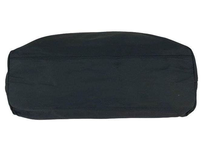 Bolso Tote de nylon tessuto con logo triangular Prada Negro - vista 10