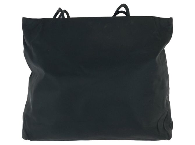 Bolso Tote de nylon tessuto con logo triangular Prada Negro - vista 2