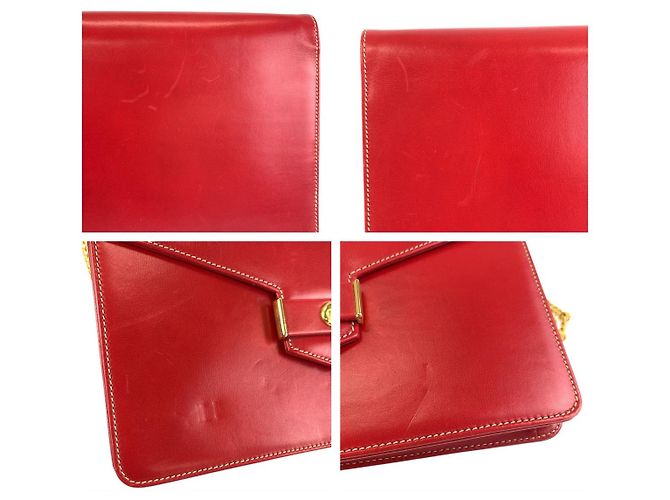 Borsa a spalla in pelle con logo CD di Dior Rosso - vista 5