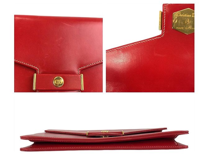 Borsa a spalla in pelle con logo CD di Dior Rosso - vista 6
