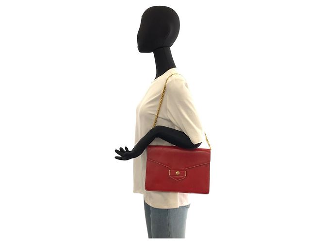 Borsa a spalla in pelle con logo CD di Dior Rosso - vista 7