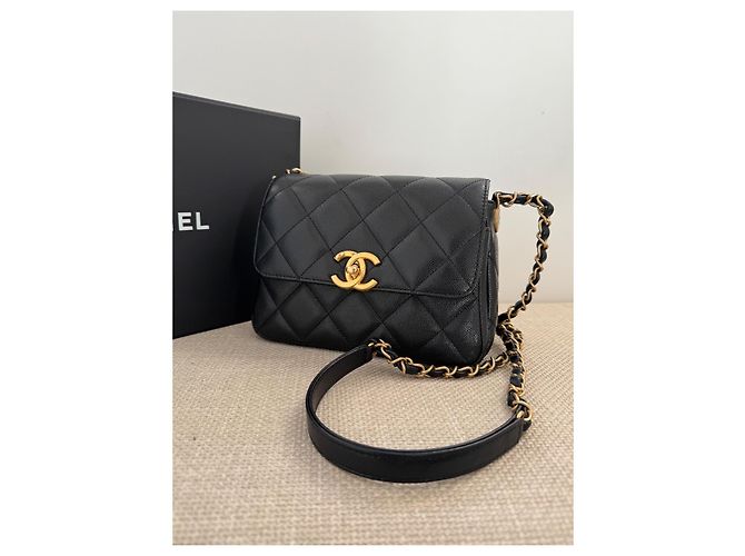 Timeless Borsa Chanel Mini Flan Nera in Pelle Nero - vista 2