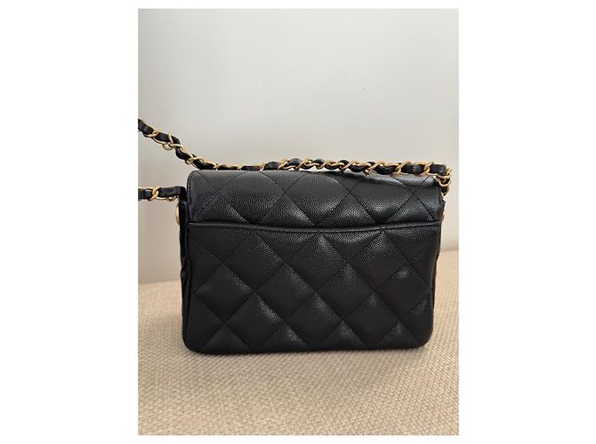 Timeless Borsa Chanel Mini Flan Nera in Pelle Nero - vista 3