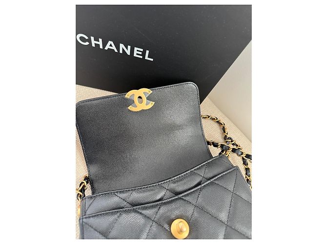 Timeless Borsa Chanel Mini Flan Nera in Pelle Nero - vista 4