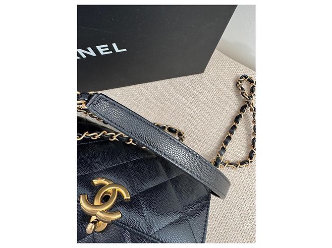Timeless Borsa Chanel Mini Flan Nera in Pelle Nero - vista 6