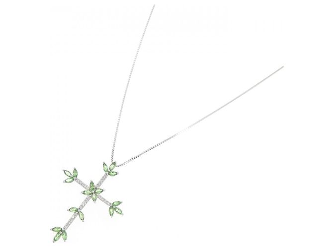Autre Marque Colar de diamante e granada Au750 Verde - vista 2
