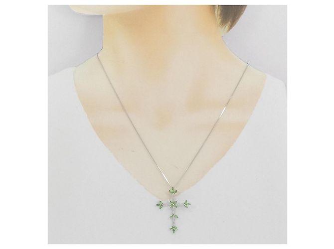Autre Marque Colar de diamante e granada Au750 Verde - vista 6
