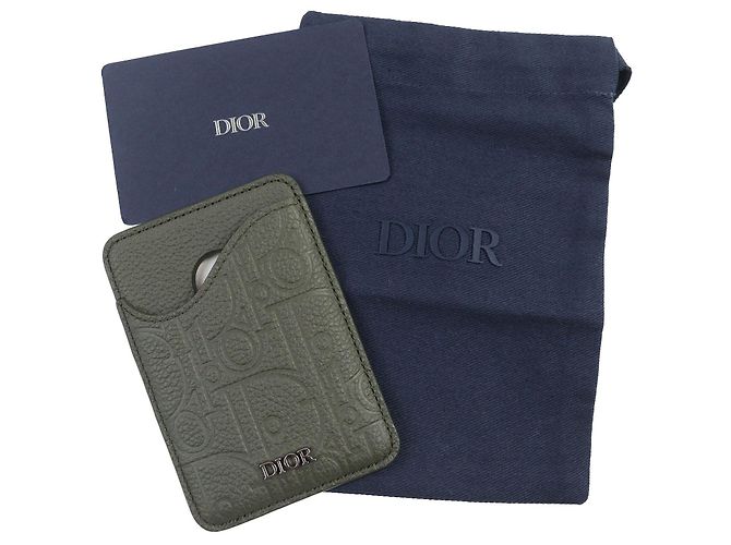 Dior Saddle Gravity Leather Card Case Green Khaki - view 2