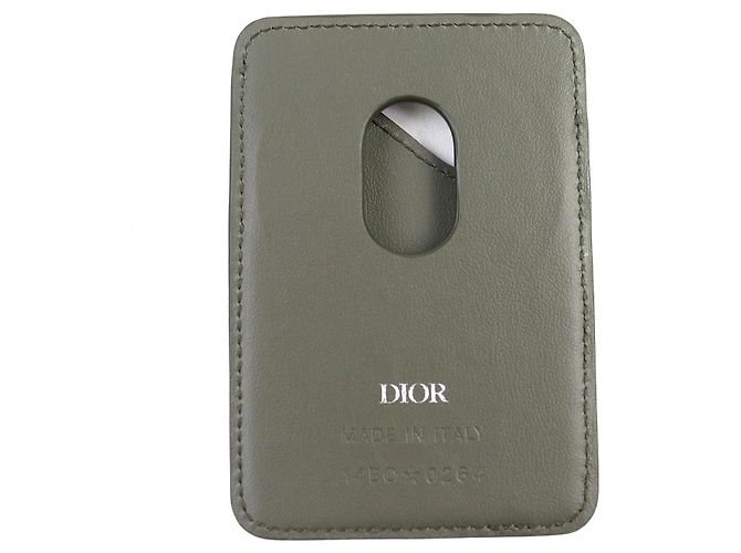 Dior Saddle Gravity Leather Card Case Green Khaki - view 3
