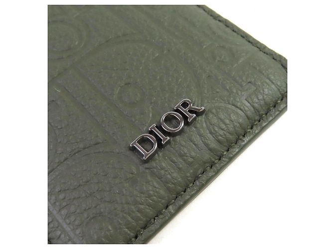 Dior Saddle Gravity Leather Card Case Green Khaki - view 6