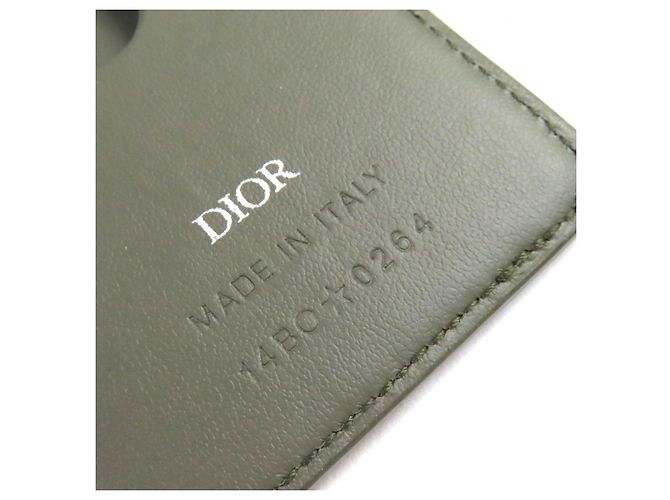 Dior Saddle Gravity Leather Card Case Green Khaki - view 7
