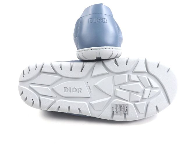 Pantofole in nylon Dior Oblique Grigio Blu chiaro - vista 4