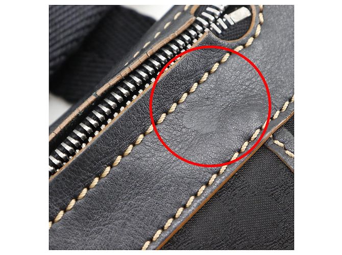 Céline Celine Macadam Nylon Canvas Leder Schultertasche Schwarz - Ansicht 10