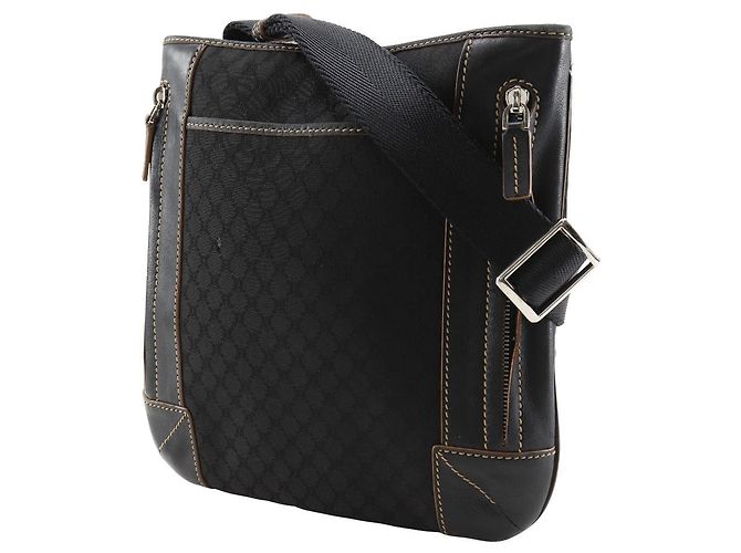 Céline Celine Macadam Nylon Canvas Leder Schultertasche Schwarz - Ansicht 2