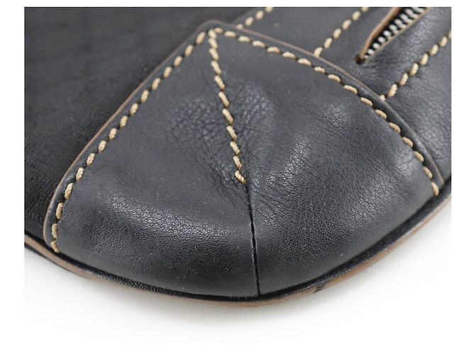 Céline Celine Macadam Nylon Canvas Leder Schultertasche Schwarz - Ansicht 5