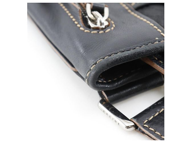 Céline Celine Macadam Nylon Canvas Leder Schultertasche Schwarz - Ansicht 6