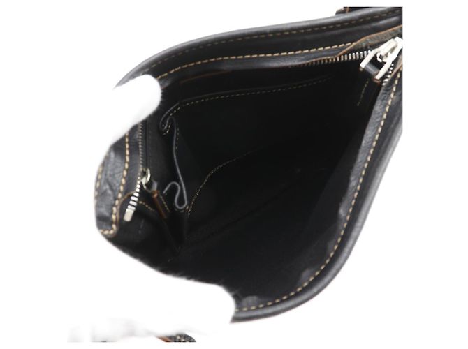 Céline Celine Macadam Nylon Canvas Leder Schultertasche Schwarz - Ansicht 8