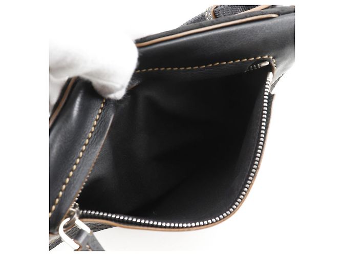 Céline Celine Macadam Nylon Canvas Leder Schultertasche Schwarz - Ansicht 9