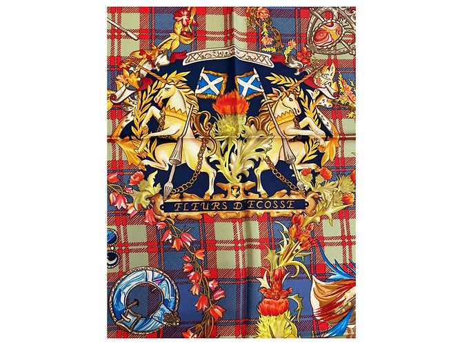 Hermès: Quadrat mit dem Titel 'Fleurs d'Ecosse' 90 cm Mehrfarben - Ansicht 6