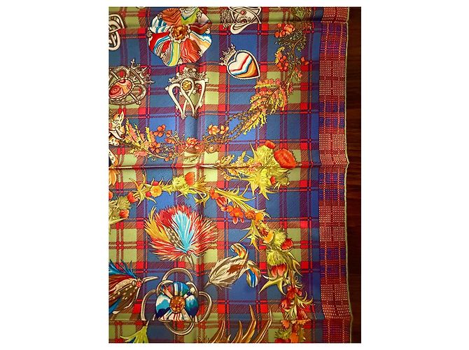 Hermès: Quadrat mit dem Titel 'Fleurs d'Ecosse' 90 cm Mehrfarben - Ansicht 7