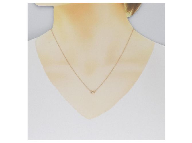 Autre Marque K10 Halskette aus roségold mit Diamanten Pink - Ansicht 6
