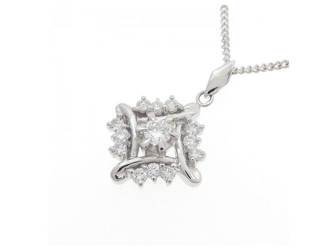 Autre Marque Collana in Diamante Pt850 Argento - vista 3