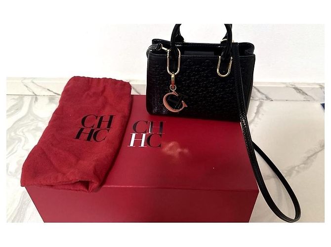 Borsa a mano Carolina Herrera Duchess Mini Nera in Pelle Nero - vista 12