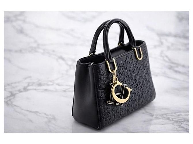 Borsa a mano Carolina Herrera Duchess Mini Nera in Pelle Nero - vista 7
