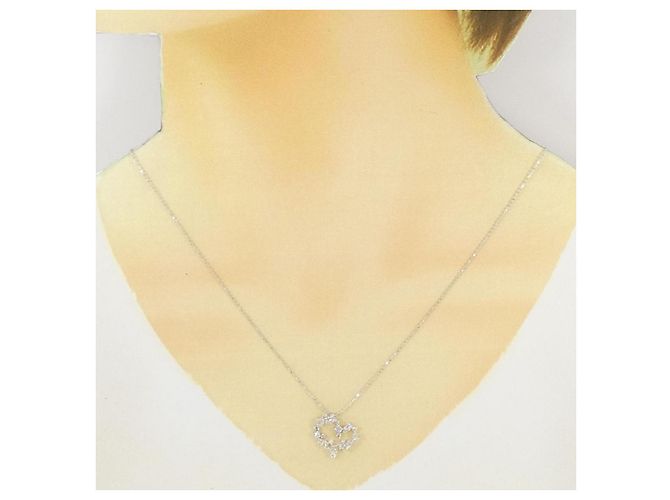 Autre Marque Collana Cuore di Diamanti Au750 Argento - vista 6