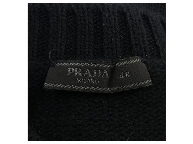 Prada UMB645 S232 13HI Kaschmir Strick Blau Marineblau - Ansicht 4