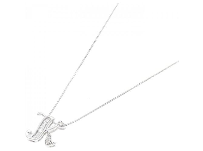 Autre Marque Initial K Diamant-Halskette aus Weißgold Au750 Silber - Ansicht 2